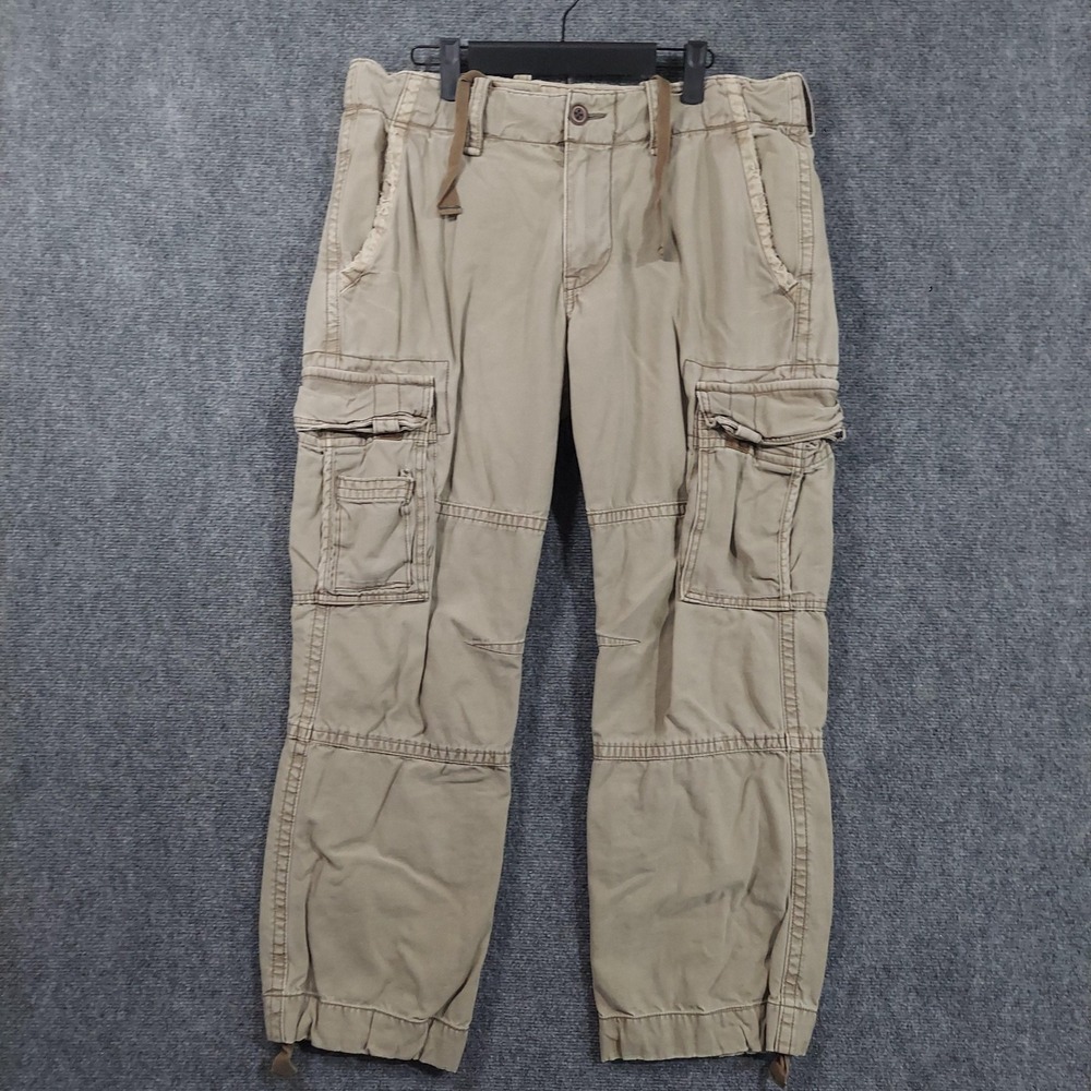 American Eagle Outfitters Pants Mens Fits 34x28 Beige Cargo Canvas Mi;Itary